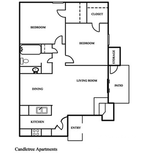 Two Bedroom / One Bath - 820 Sq. Ft.*
