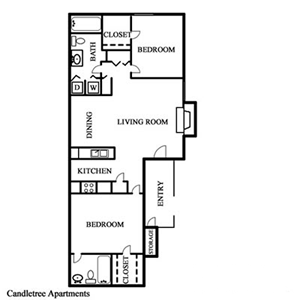 Two Bedroom / Two Bath - 950 Sq. Ft.*
